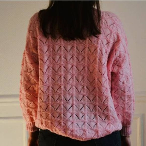 French chic vintage pink cardigan sweater pink M-L knit sezane. No tags. - Picture 2 of 6